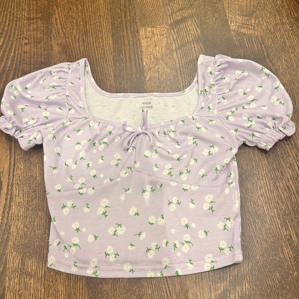 girls floral crop